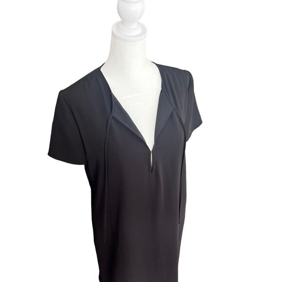 THEORY Antazie DT Drapey Crepe Short Shift Dress - Picture 3 of 10